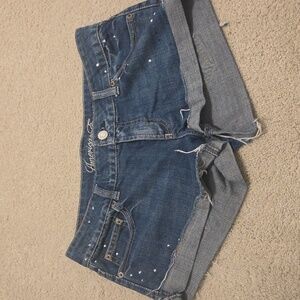 American Eagle Low Rise Distressed Denim Shorts